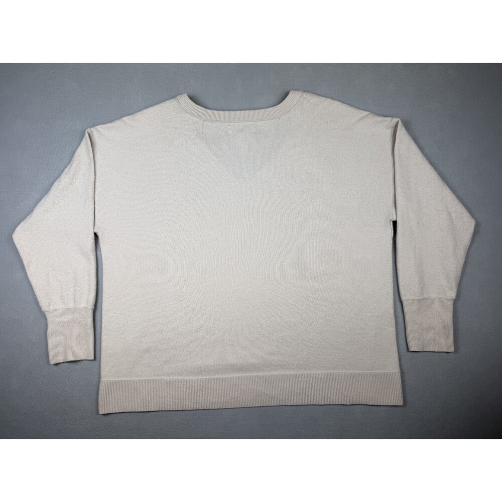 Lucky Brand Women's XL Cream Soft Lightweight Knit Sweater Pullover Long Sleeve - Picture 4 of 9